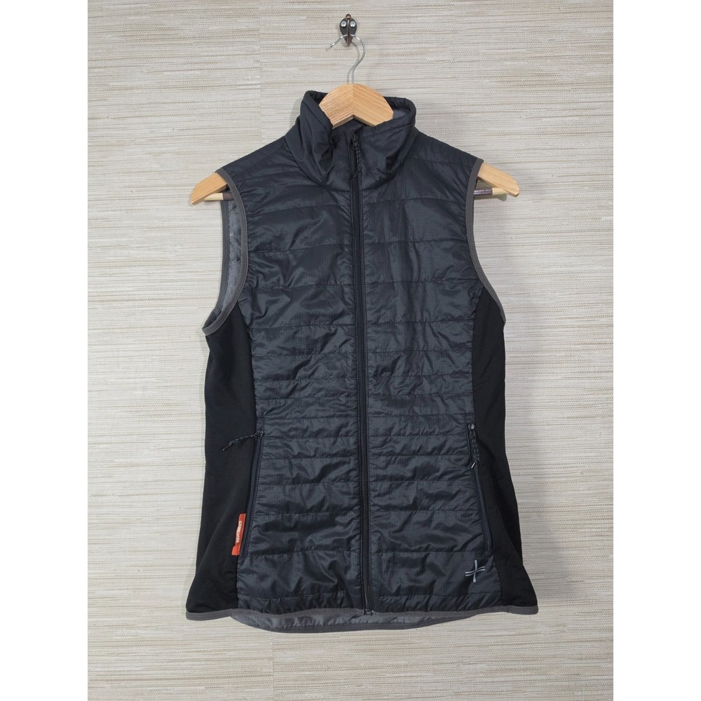 Icebreaker MerinoLOFT Puffer Vest Womens Medium Black Lined Mock Neck Full Zip